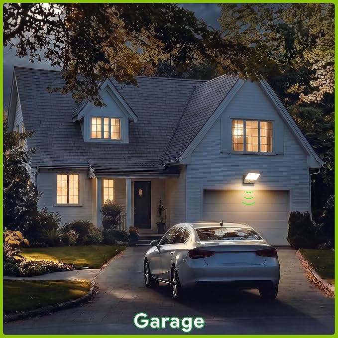 2-Pack Motion Sensor Outdoor Porch Lights Dusk to Dawn Wall Mount | 3 operating modes, IP65 waterproof aluminum construction, 3000K warm glow LED, 350° rotation