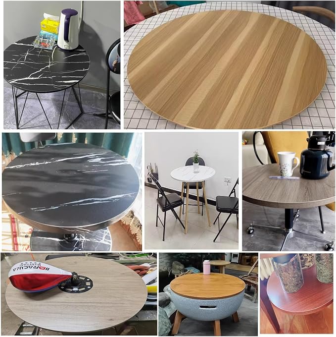 Wood Tabletop Round 43 Inch Diameter Patio Table Top Replacement Circle Only 1'' Thick Countertop for Kitchen Tables and Coffee Tables (40cm/15.7in)