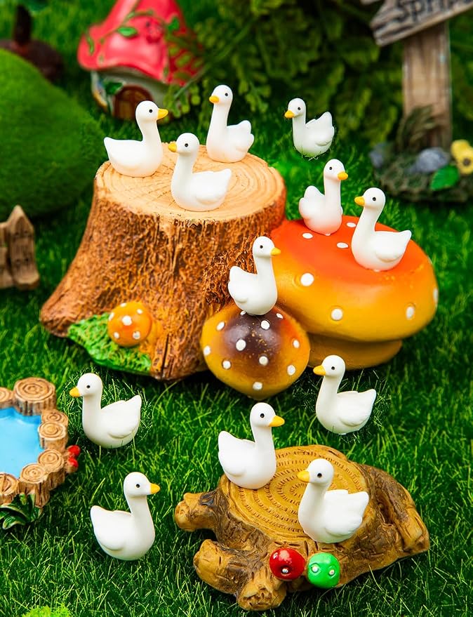 90Pcs Mini Tiny Resin Gooses | DIY Crafts, Lawn Yard Garden Decorfor Dollhouse Fairy Gardens Micro Landscape DIY Crafts