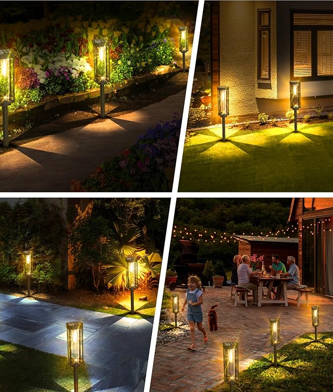 COXSENI Solar Pathway Lights Outdoor Waterproof Warm White, 8 Pack | Bright LED, 3000K, IP65, Solar Powered Landscape Lights for Path, Driveway, Lawn, Patio, Sidewalk, Yard, Walkway