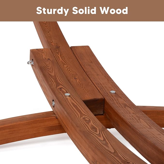 SUNCREAT Freestanding 2 Person Hammock with Stand, Stand Alone Hammocks for Outside, 475 lbs Capacity, Red
