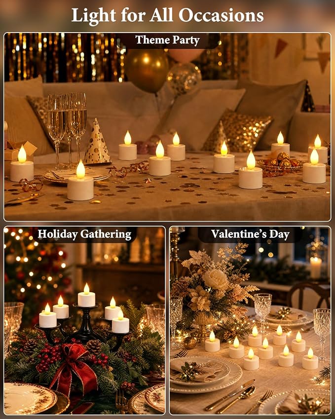 TOWPONICS Rechargeable Tea Lights Candles with Remote, Timer & Charging Base, LED Tea Lights Battery Operated, Flickering Flameless Candles for Home, Wedding, Halloween & Christmas Decor, 8 Pack