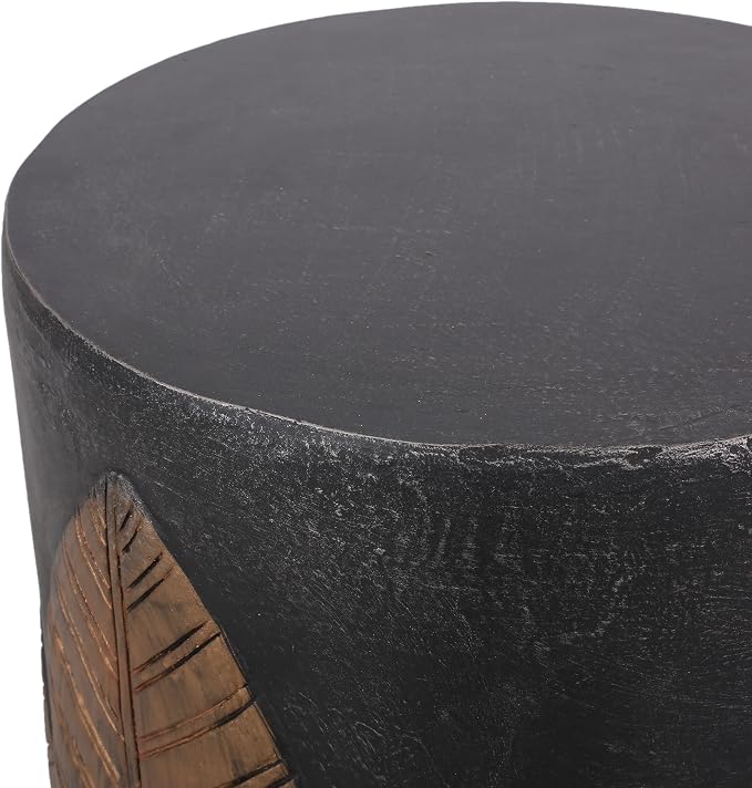 Copper Concrete Side Table for Outdoor Spaces - Lightweight, Durable Patio End Table with Rust-Resistant Coating, Perfect for Small Balconies and Gardens