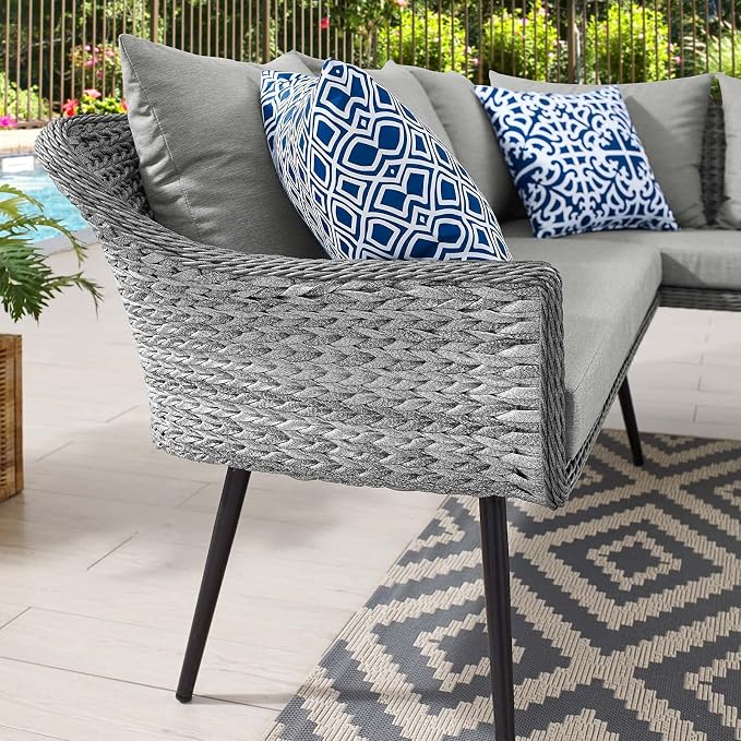 Modway EEI-4658-GRY-GRY Endeavor Patio Sofa, Gray Gray