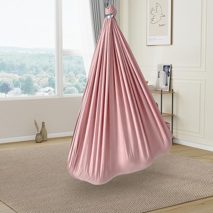 Sensory Swing, Indoor Outdoor Cuddle Hammock for Kids and Adults, with Heavy Duty Hardware, 360° Swivel, Calming Swing for Autism, ADHD and Sensory Integration
