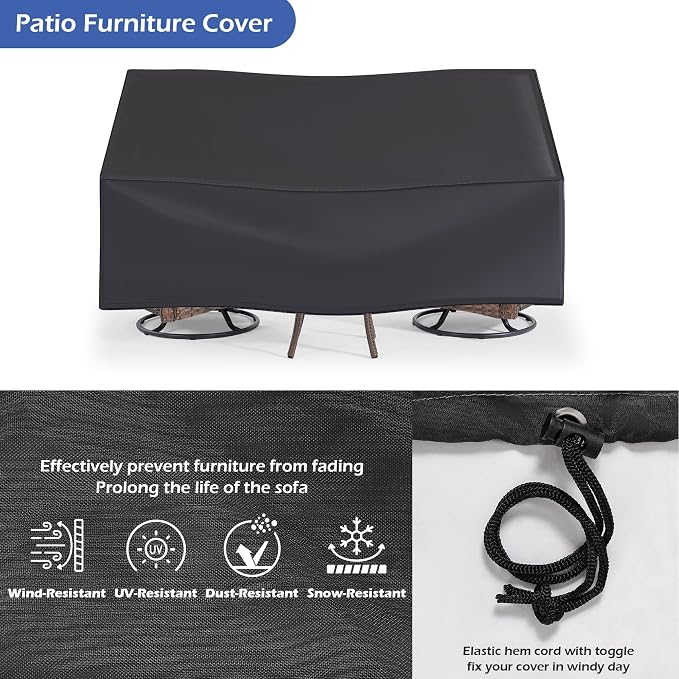 Wumiokio Patio Furniture Sets, 3 Pieces Wicker Outdoor Furniture - 360 Degree Swivel Rocking Chairs and Rattan Side Table for Garden,Porch,Backyard (Brown Wicker/Beige Cushion, 3PCS - Swivel Chairs)