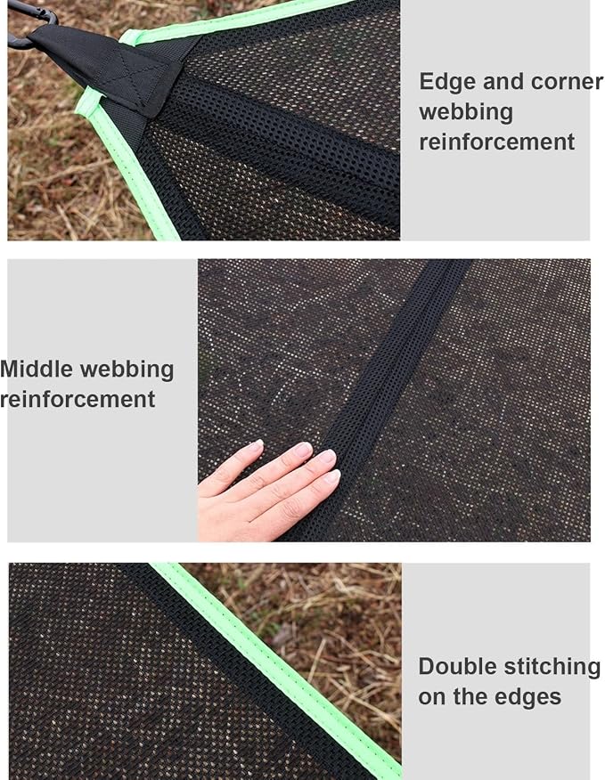 9.8Ft Outdoor Square Hammock, Up to 2-3 Adults/Kids with Storage Bags