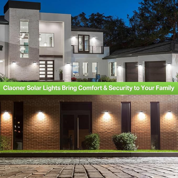 Solar Motion Lights Outdoor, Ultra Bright Solar Fence Lights with Motion Sensor, IP65 Waterproof Security Light 3 Modes, 270ยฐ Lighting Angle, Wall Lights for Deck Patio Fence Garage Door (6 Packs)