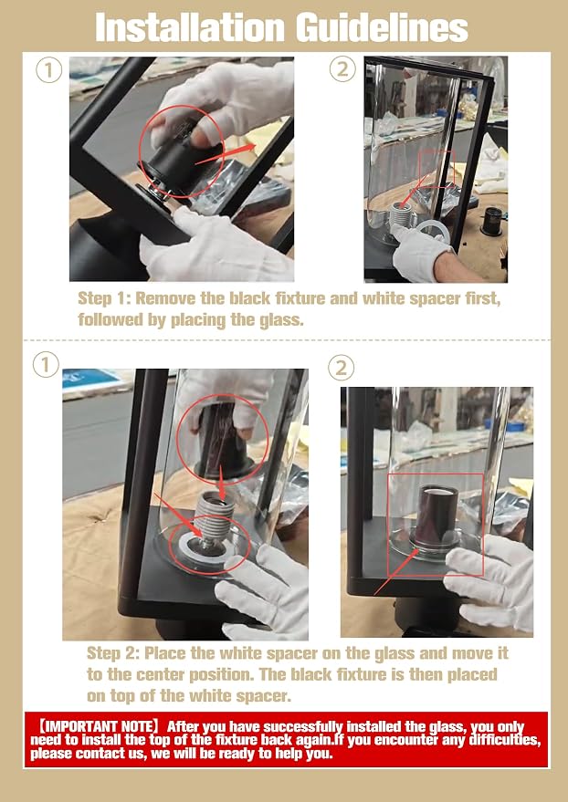 Beionxii Outdoor Post Lantern, 20inch Large Modern Lamp Post Light Fixture Exterior Pillar Lights with Pier Mount Base, Black Cast Aluminum w/Clear Cylinder Glass - A291P-2PK (NOT Solar, 110-120V AC)