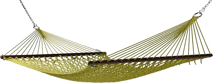 Jumbo Caribbean Rope Hammock and Metal Tri Beam Stand Mocha (Olive)
