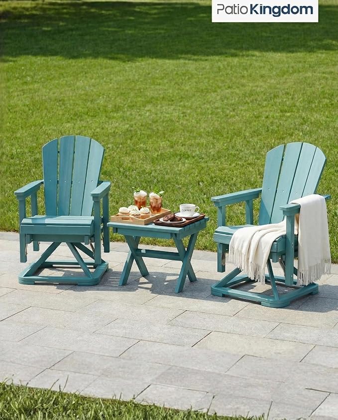 Outdoor Folding Side Table, Lightweight & Space-Saving Design, All-Weather HDPE Material, Realistic Wood-Grain Finish (Aruba Blue,1 Table)