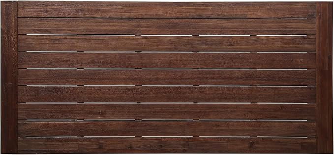 Outdoor Eight Seater Iron Dining Table, Dark Brown and White Finish