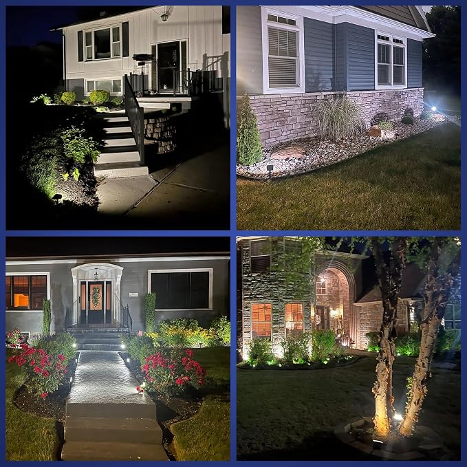 NYMPHY Solar Lights Outdoor Waterproof IP68, 56 LED 3 Lighting Modes Solar Powered Garden Yard Spot Solar Lights for Outside Landscape- 6 Pack (Cool White) | 56 LED 3 Lighting Modes IP68 Waterproof Solar Powered Garden Yard Spot Solar Lights for Outsid...