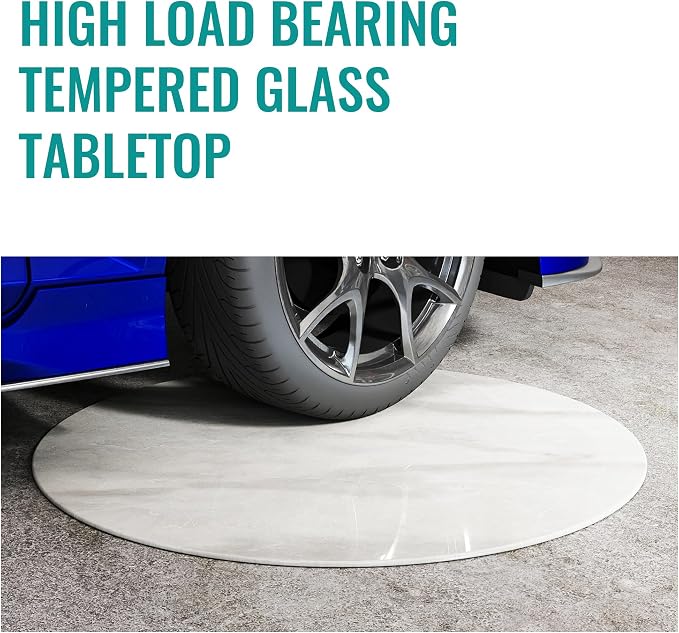 32“ Round Tempered Glass Table Top, Marble Glass Surface Protector Heat & Scratch Resistant Multipurpose for Dining, Coffee, Restaurant, Office and End Table (Grey Marble Pattern, 32 Inch)