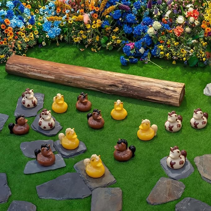 72 Pcs Mini Horse Duck Bulk Tiny Bucking Bronco Duck Figurine Resin Pool Float Bath Decor Gift for Horse Racing Festival Basket Stuffers Table Party Decorations