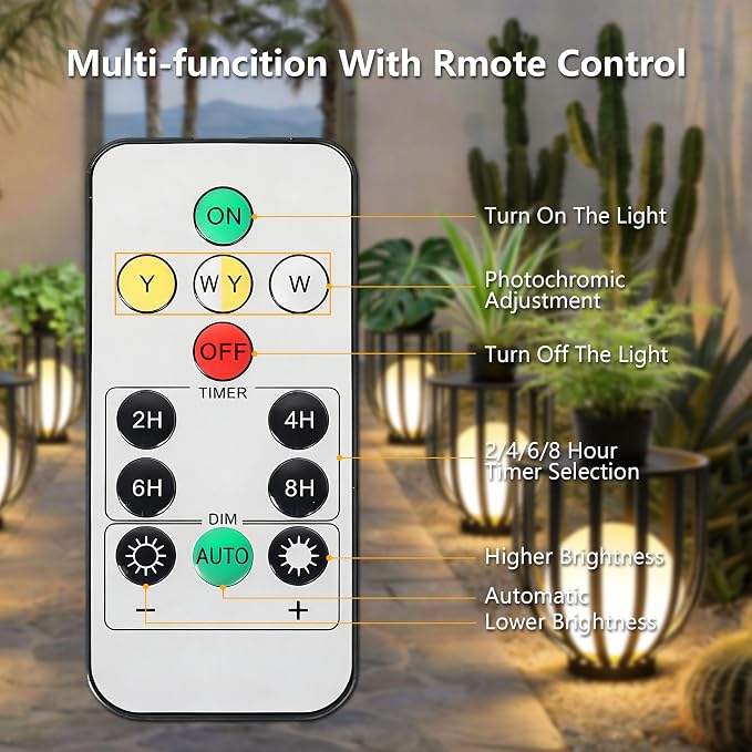 Outdoor Solar Side Table, Built-in LED Ball Light,Remote Control and Portable Solar Panels,Suitable for Outdoor Spaces Such as courtyards and Gardens