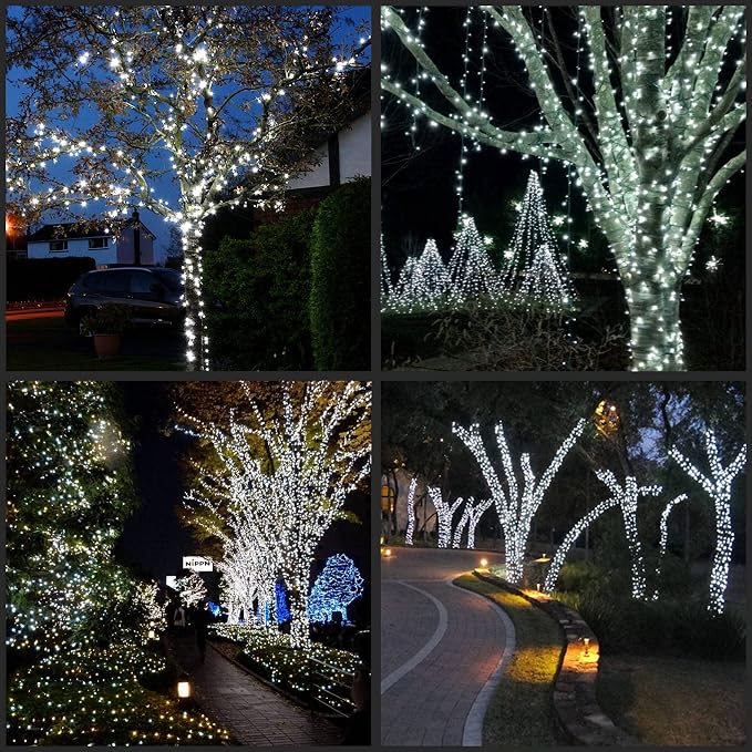 YULETIME 200 Cool White LED Christmas Lights, 66 ft Green Wire String Light | Stay Lit, End-to-End Connectable, UL Certified, Commercial Grade, 1-Strand 200 Lights, 4" Spacing