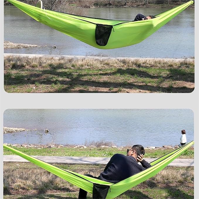 Camping Hammock, Outdoor Camping Hammock with Tree Straps Up to 660lbs(Green)
