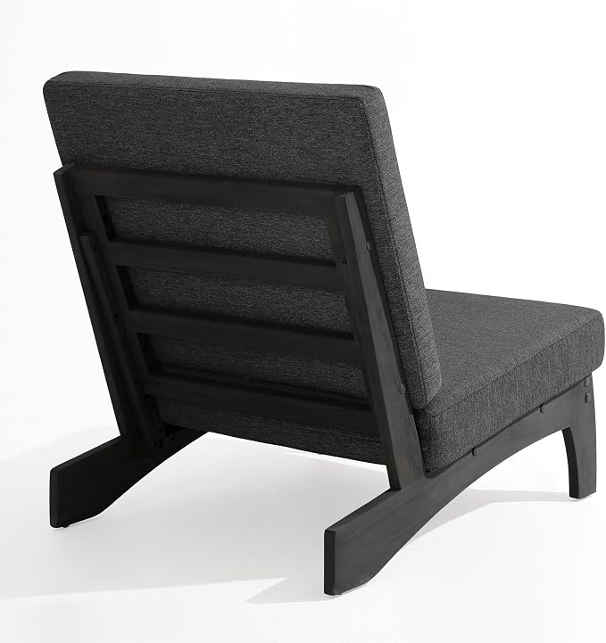 Pia Ricoo Patio Chairs Set of 2, Heavy Duty Wood Patio Furniture Set with Thick Cushions, Bistro Set All-Weather Outdoor Chairs for Balcony, Deck, Poolside, Porch - Dark Gray/Dark