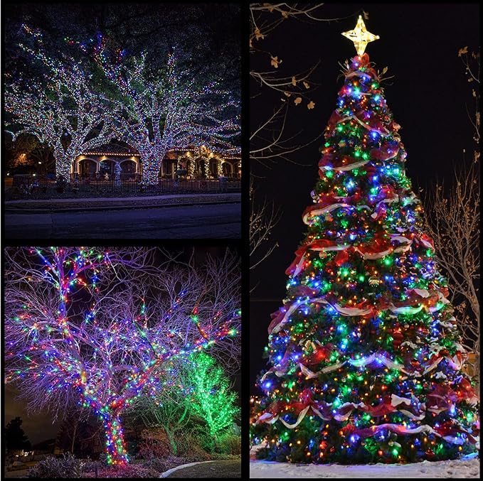 YULETIME 200 Multicolor LED Christmas Lights, 66 ft Green Wire String Light | Stay Lit, End-to-End Connectable, UL Certified, Commercial Grade, 1-Strand 200 Lights, 4" Spacing