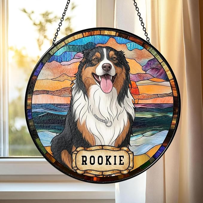 Personalized Pet Memorial Suncatcher Dog Cat, Pet Memorial Suncatcher, Custom Pet Loss Suncatcher, Gifts for Dog Lovers