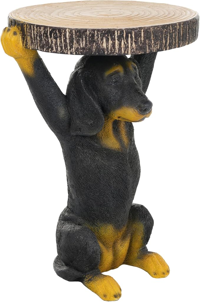 Black Dog Side Table, MGO Pedestal End Table