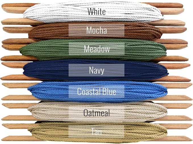 Nags Head Hammocks Cumaru Hanging Hammock Chair – Coastal Blue DuraCord Rope, Double-Latch Weave, 250 lb Capacity, Rust-Resistant Hardware, Handcrafted in The USA