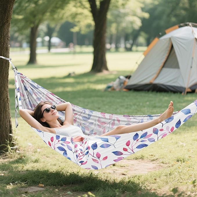 Camping Hammock Outdoor Hammocks for Outside Watercolor Vine Beach Trees Portable Lightweight with Pockets Tree Straps Indoor