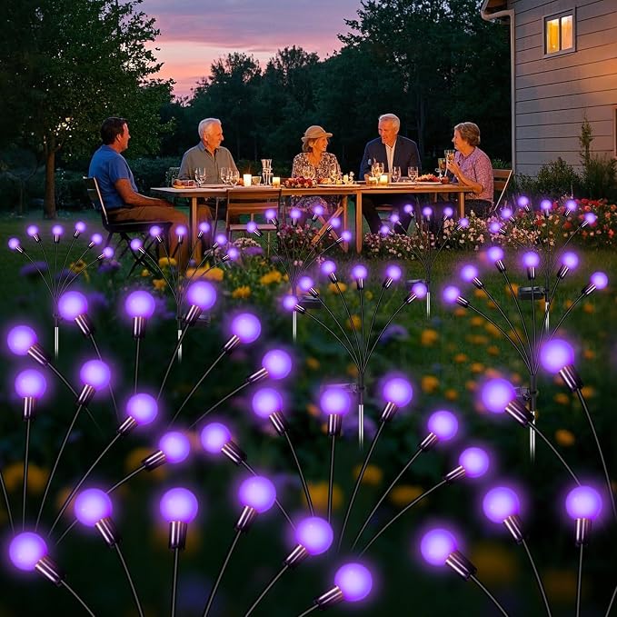 NBQQ Solar Lights Outdoor Waterproof 6 Pack of 36 LEDs Unique Gifts Women | Purple Swaying Solar Lights Outdoor for Yard Pathway Patio, Swaying Lawn Decor as Gardening Gifts for Women Holiday