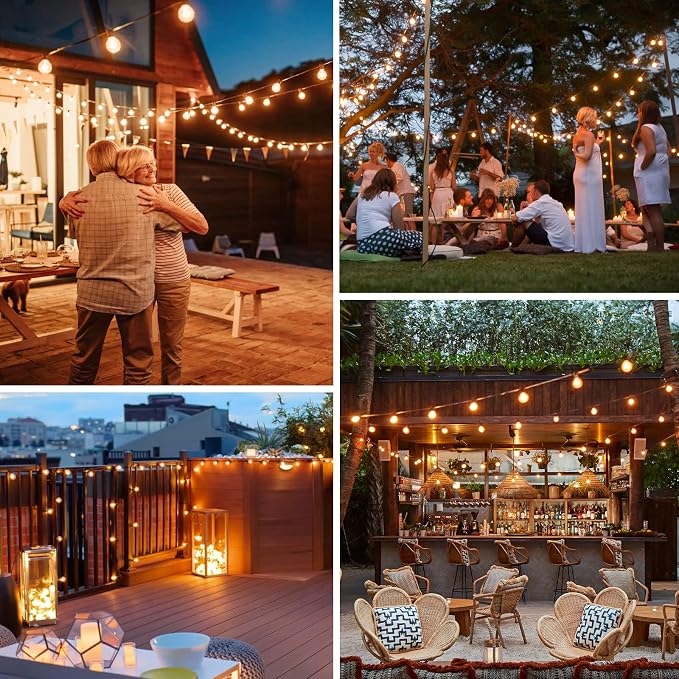 150FT Outdoor G40 LED Globe String Lights Dimmable Waterproof Shatterproof Light Strings with 75 Bulbs Connectable Commercial Hanging Lights for Christmas Patio House Backyard Balcony Party | Dimmable Light Strings with 75 Bulbs, Connectable Commercial...