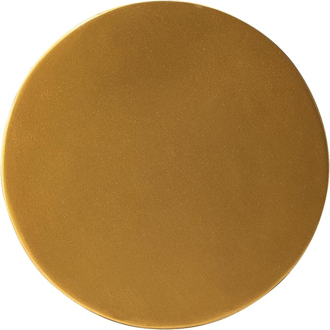 Glitzhome Modern Indoor Outdoor Side Table 18" H, MGO Antique Gold Side Table, Unique Floating Disks Round End Table, Decorative Accent Stool for Garden Outdoor Living Room Bedroom Sofa Home Decor