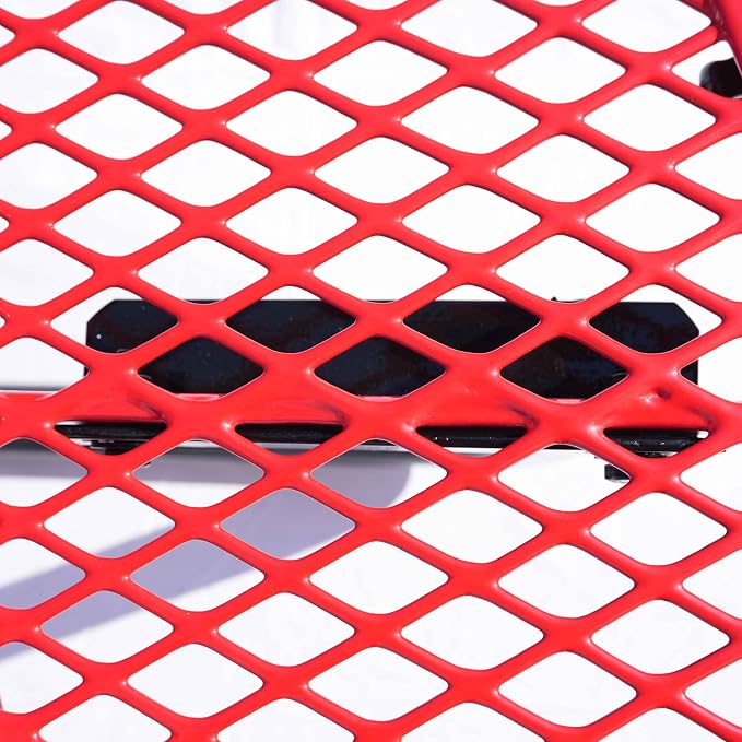 ADA Outdoor Picnic Table, Expanded Metal, Wheelchair Accessible, Red, 46 Inch Square