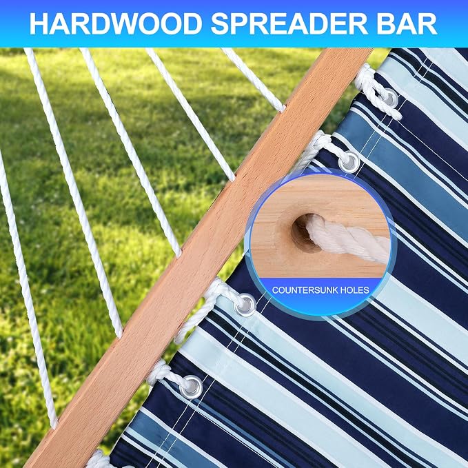 Portable Outdoor Hammock with Stand, Heavy Duty Hammock with Carrying Bag, Soft Pillow, Balance Ropes