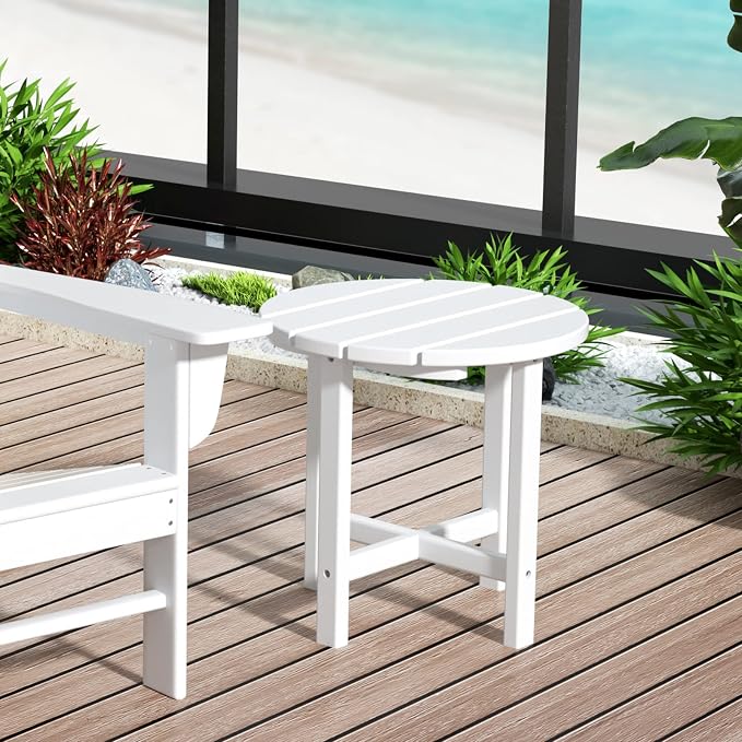 HDPE Altura Round 18" Side Table,White