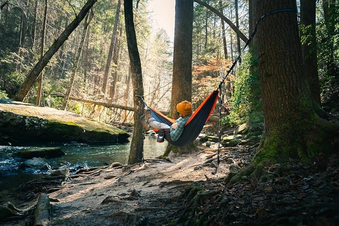 Lawson Hammock Double Parachute Nylon Camping Hammock for 2, Two Person 425lbs. Capacity, Durable Waterproof Construction (Blue)