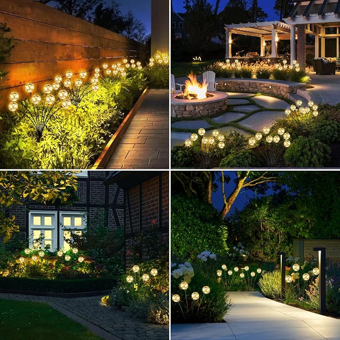 vignuto Solar Lights Outdoor Waterproof, 4 Packs, Solar Globe Lights, Garden Decor, Patio Decor, Unique Gifts for Women, Gifts for Grandma