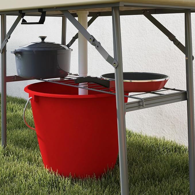 Outsunny Folding Ice Cooler Table with Drain, Fill and Chill, Tan, 40.6"L x 22"W x 32.3"H, Modern Picnic Table