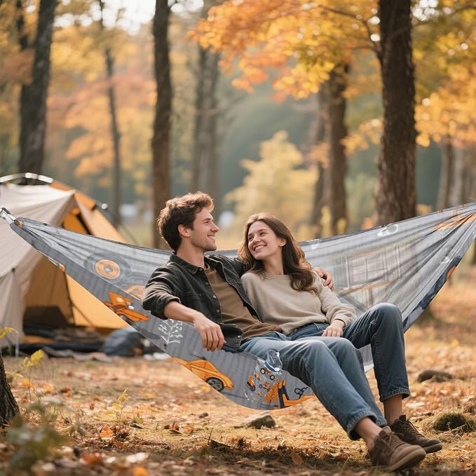 FRMG Tractor Car Camping Hammock 500 lbs Capacity Portable Hammocks with Tree Straps & Attached Carry Bag, Camping Essentials Gear 2013281a