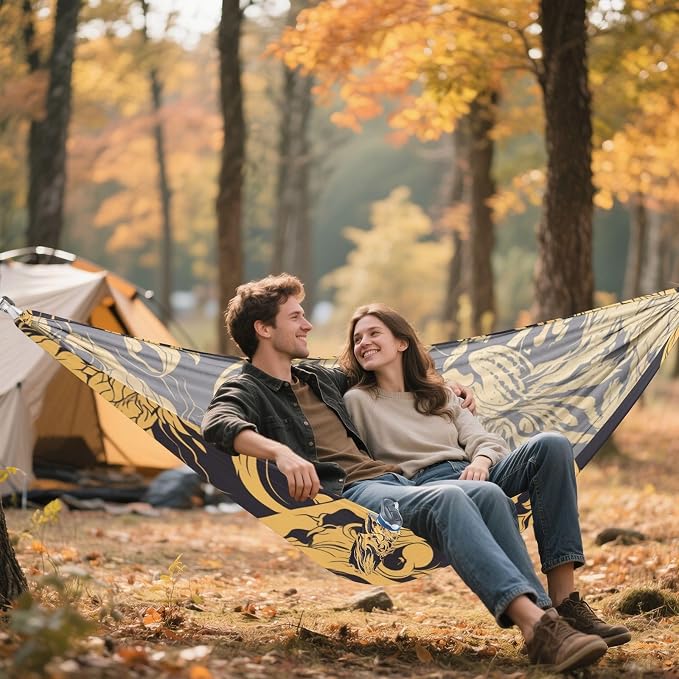 Golden Tigers Camping Hammock Fabric for Outside Patio Garden