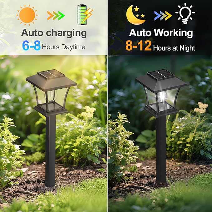 Sparkblaze 16 Pack Solar Pathway Lights Outdoor, Cold White | Ideal for Walkways, Gardens, Lawns, Driveways & Landscape Lighting, Automatic Dusk-to-Dawn Lighting