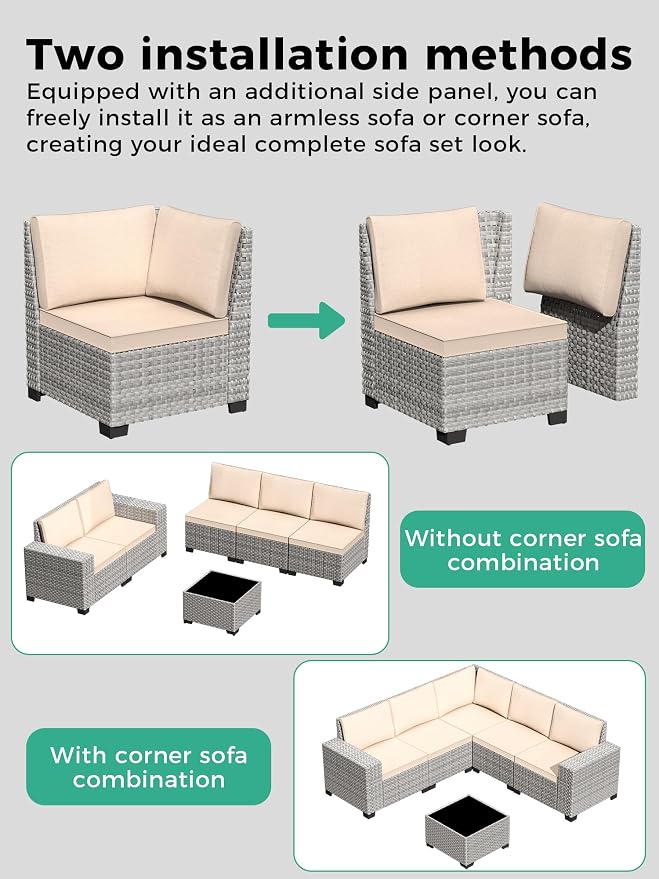 13 Piece Outdoor Wicker Sectional Sofa Set with Swivel Chairs & Fire Pit Table, 9-Seats with 4" Thickened Cushions & Coffee Table, All-Weather PE Rattan for Garden, Backyard, Porch, Beige