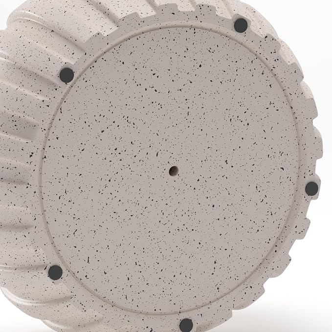 35.43" Indoor Round Coffee Table, Waterproof Coffee Table Modern MgO Cement Design End Tables for Living Room, Outdoor Patio Coffee Tables for Garden, Backyard, Balcony, White