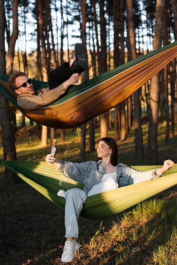 Camping Hammock Swing for Picnic Garden Balcony - Portable Foldable Outdoor Hammock with Carrying Bag, 110kg Capacity, Turquoise - Turquoise