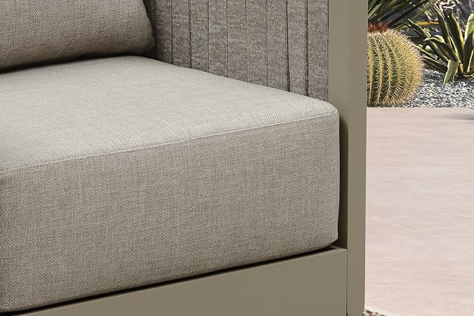 PURPLE LEAF Patio Furniture Set 8 Pieces Outdoor Conversation Sets PP Rope Patio Sofa with Cushions Manual Weaving Deep Seating Furniture for Porch Lawn Backyard Beige