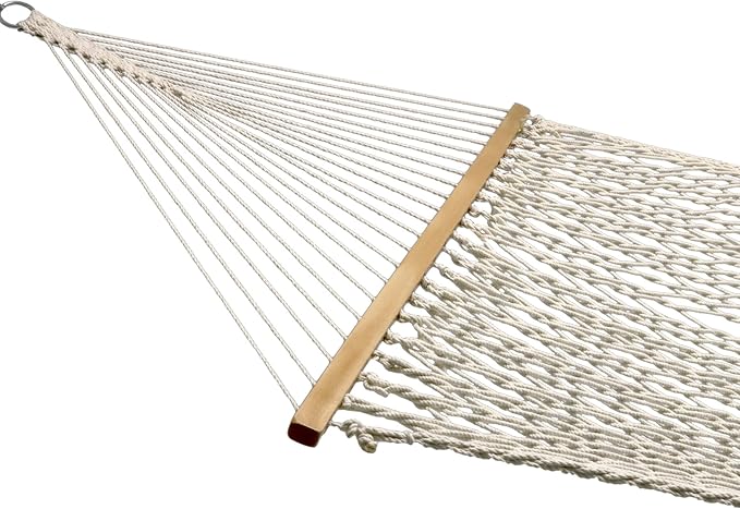 Sunnydaze Cotton Rope Hammock for Outside - 450-Pound Capacity Indoor or Outdoor Hammock with Spreader Bars - Natural