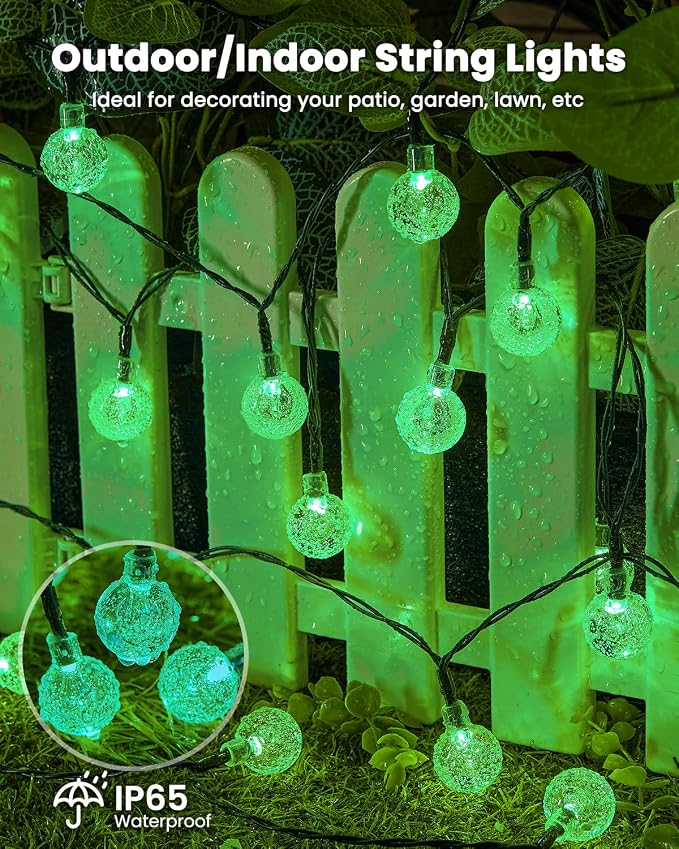 Brightown Solar String Lights Outdoor 120 LED 72 Ft Total, Solar Powered Patio Lights with 8 Lighting Mode for Garden Yard Porch Wedding Party Decor (Green)