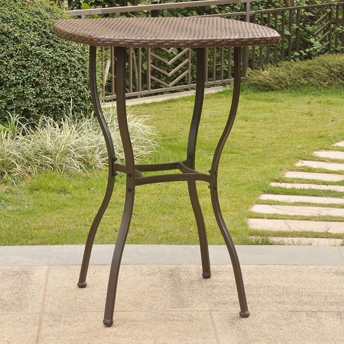 International Caravan Valencia Resin Wicker Bar-Height Bistro Table