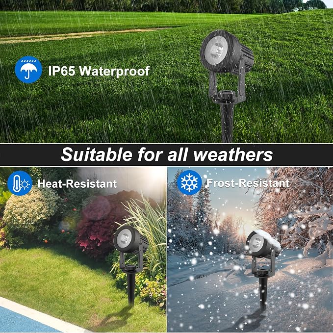 Solar Spot Lights Outdoor, 4-in-1 Solar Landscape Spotlight Waterproof 9.8ft Cable, 5W 3000mAh, Dusk to Dawn Auto ON/Off Adjustable Wall Lights for Yard, Ground, Garden, Pool, Lawn (Cold White)