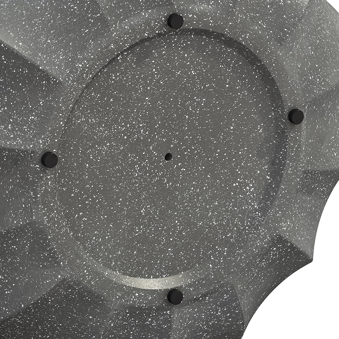 35.43" Faux Stone Coffee Table Round for Indoor or Outdoor Concrete Coffee Tables MgO Cement Center Tables for Living Room Patio Garden Backyard Balcony, Waterproof, Dark Grey Bowl