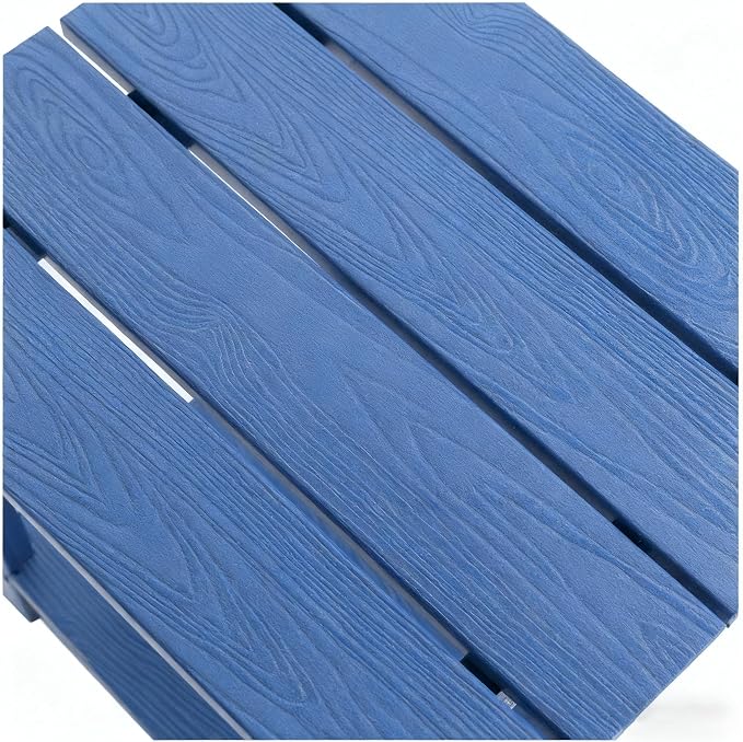 Outdoor Wooden Table,Side Table,Patio Table,Ideal for Patio, Camping, Pool, Beach, ect.(Dark Blue)